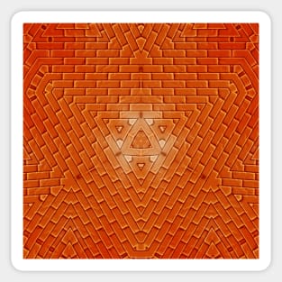 3D abstract orange design  brick Sticker